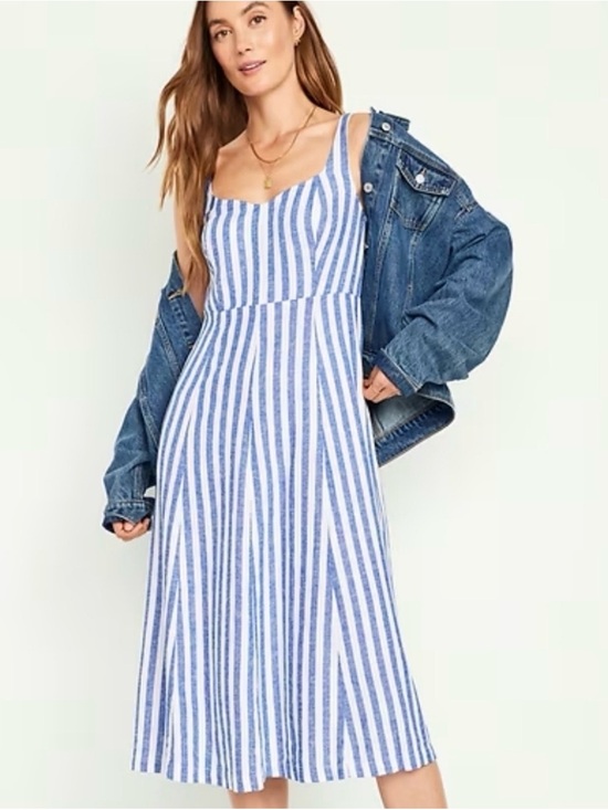 Old Navy Dresses & Skirts - Old Navy Blue and White Striped Midi Dress